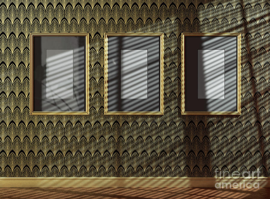 Abstract Digital Art - Art Deco Wall And Picture Frames by Allan Swart