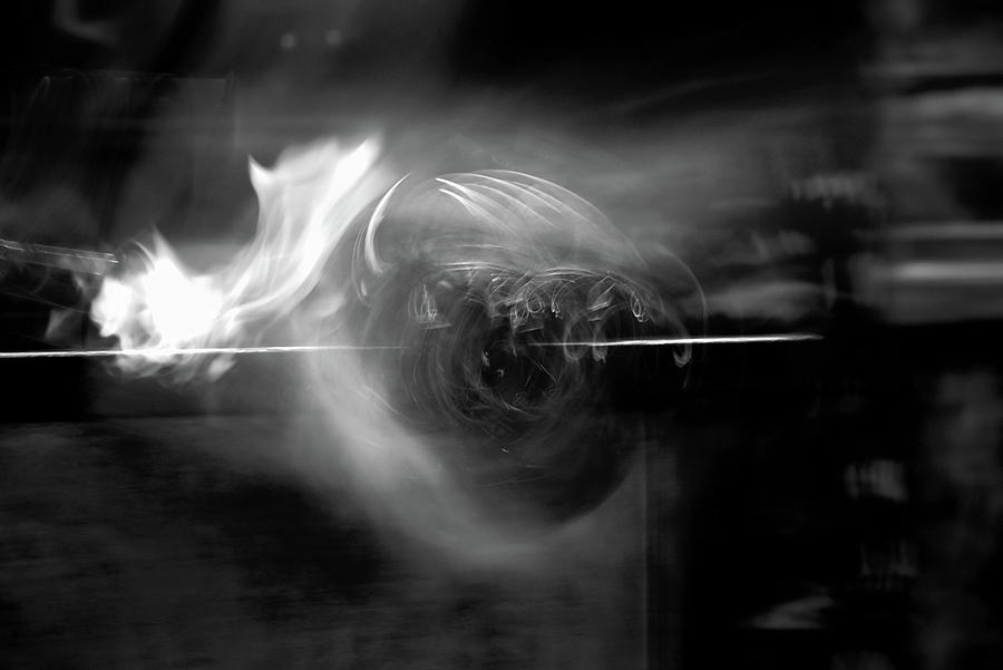 Art Glass And Fire Icm Black And White Photograph