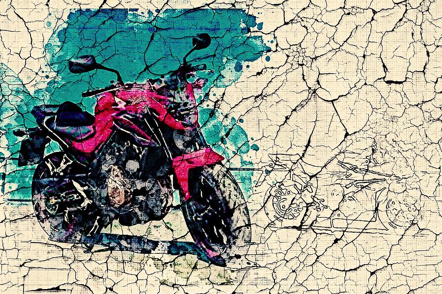 Art Honda Motorcycle Cb 500F Abstract Digital Art by Joelle Beer - Fine ...