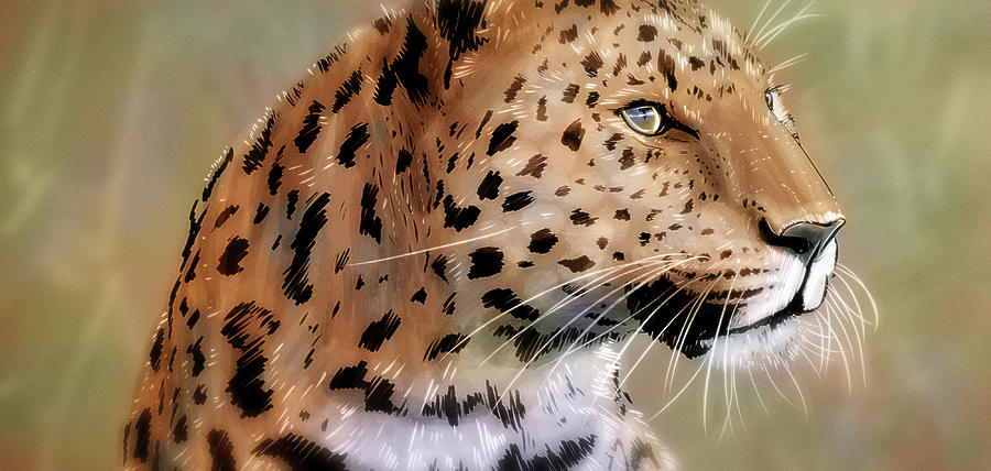 Art - Impression of the Leopard Digital Art by Matthias Zegveld