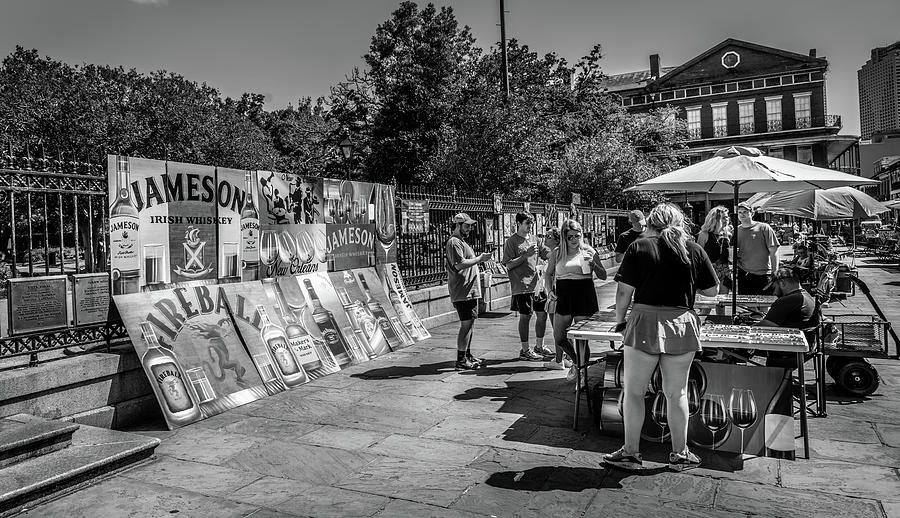 Art In The Square In Black and White Photograph by Chrystal Mimbs