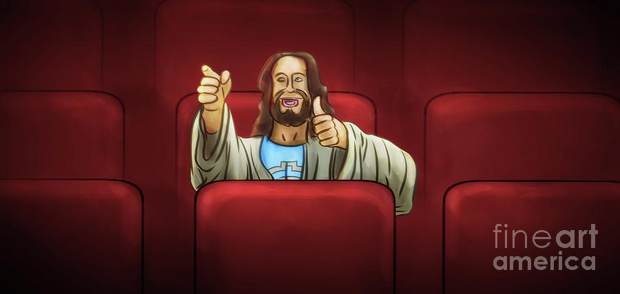 Art - Jesus at the Movies Digital Art by Matthias Zegveld