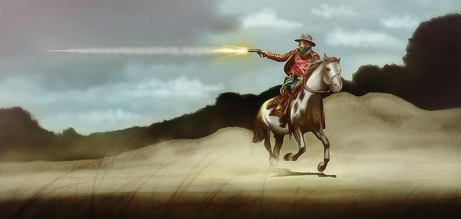 Western Digital Art - Art - King of the Ranch by Matthias Zegveld