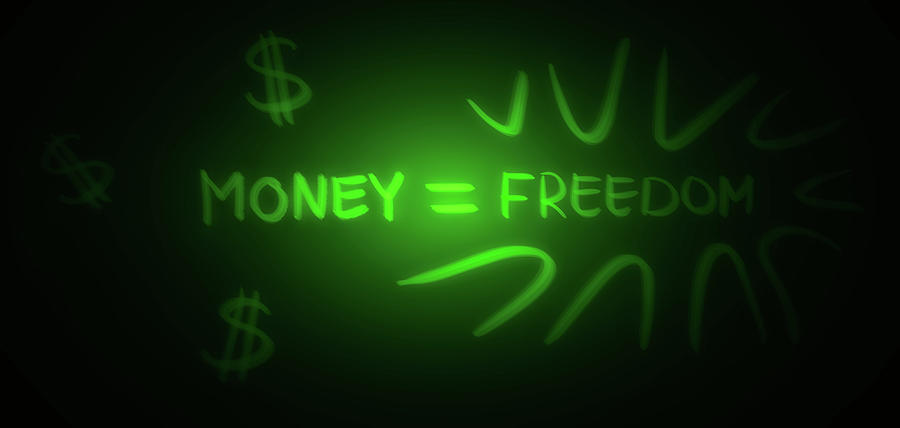 Art - Money Equals Freedom Digital Art by Matthias Zegveld