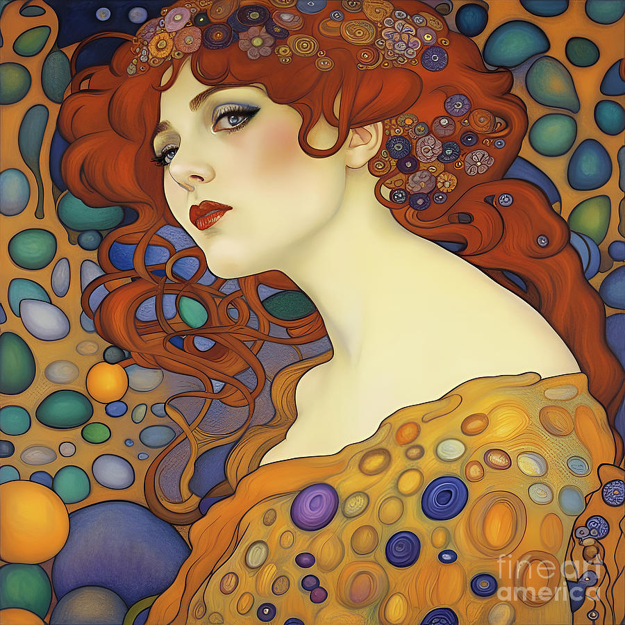 Art Nouveau Beauty Iii Beautiful Redhead Woman Digital Art By Tina Lavoie Pixels 4328