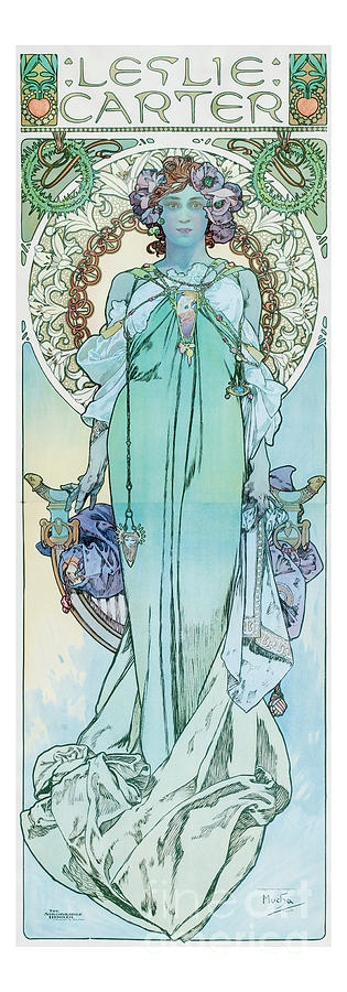 Nouveau Painting - Art Nouveau painting of Caroline Louise Dudley Carter by artist Alphonse by Luminosity