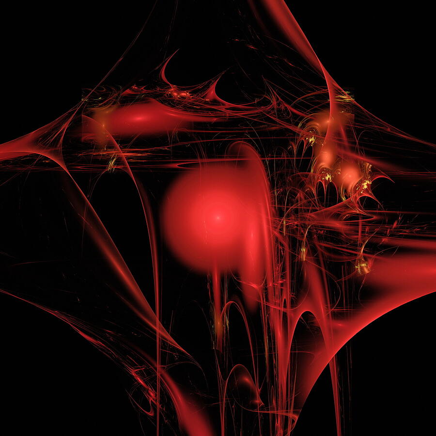 Art Object In Red Nr.1/abstract design  Digital Art by Aleksandrs Drozdovs