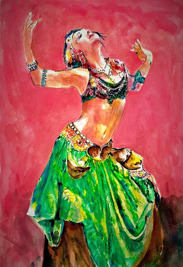 Art of dancing Painting by Khalid Saeed
