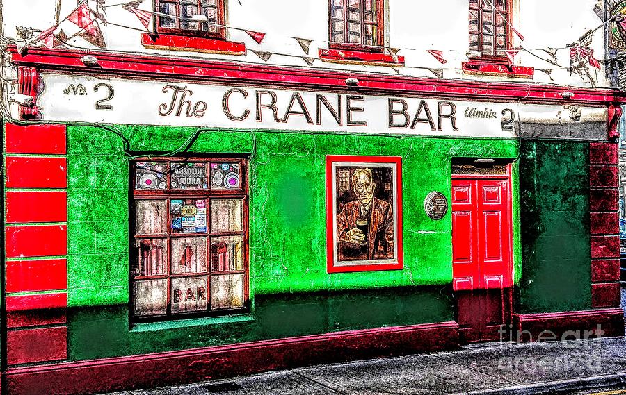 Art print of crane pub Galway Ireland  Painting by Mary Cahalan Lee - aka PIXI
