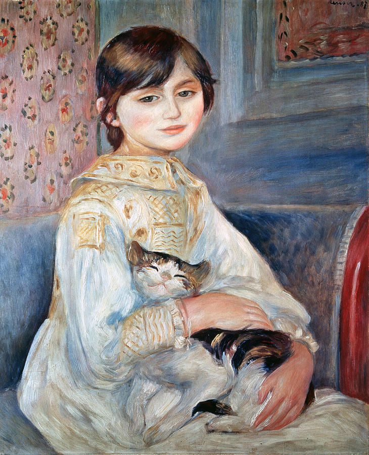ART S. XIX. FRANCE. PIERRE AUGUSTE RENOIR -1841-1919-. French impressionist painter. JULIE MANET... Painting by Album