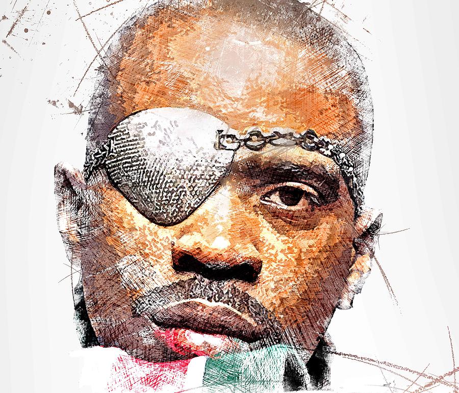 Art Slick Rick English American Rapper Record Producer Artistic Sketch ...