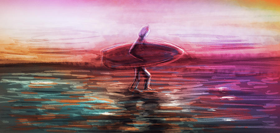 Art -- Surfing Time Digital Art by Matthias Zegveld