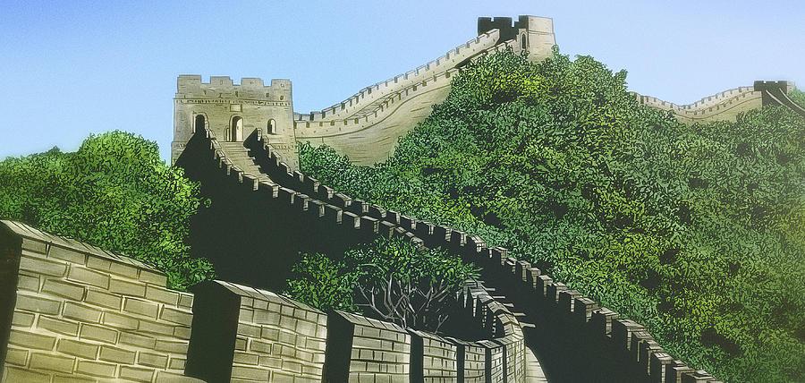 Art - The Great Wall Digital Art by Matthias Zegveld