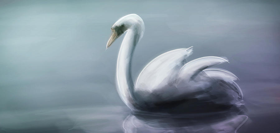 Art - The Swan Digital Art by Matthias Zegveld
