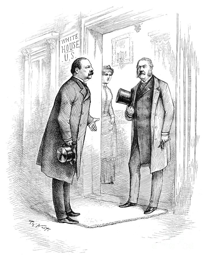 Arthur And Cleveland Cartoon, 1885 Drawing by Thomas Nast