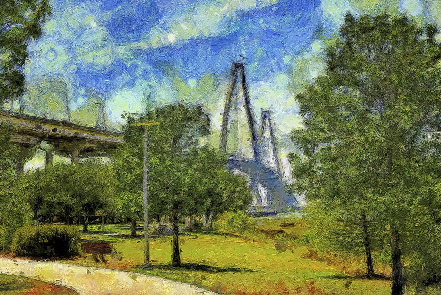 Bridge Painting - Arthur Ravenel Jr. Bridge Painting by Dan Sproul