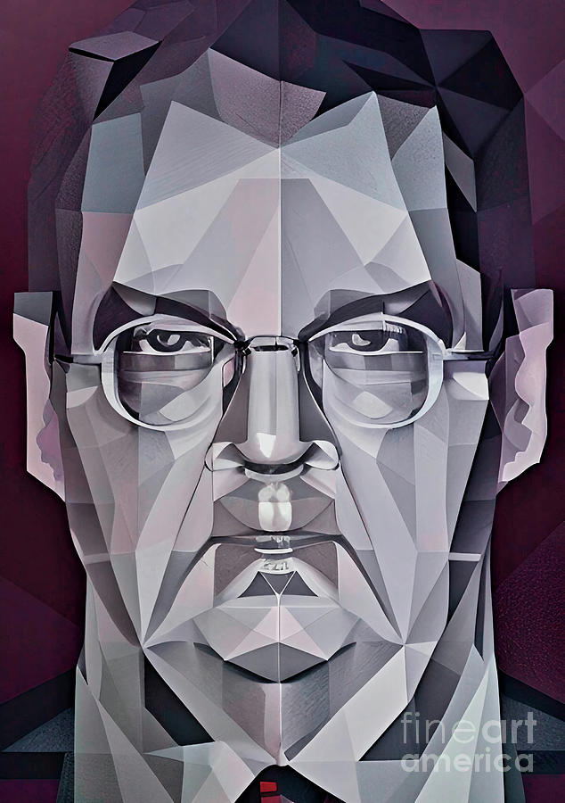 Criminal Arthur Shawcross geometric portrait Digital Art by Christina Fairhead
