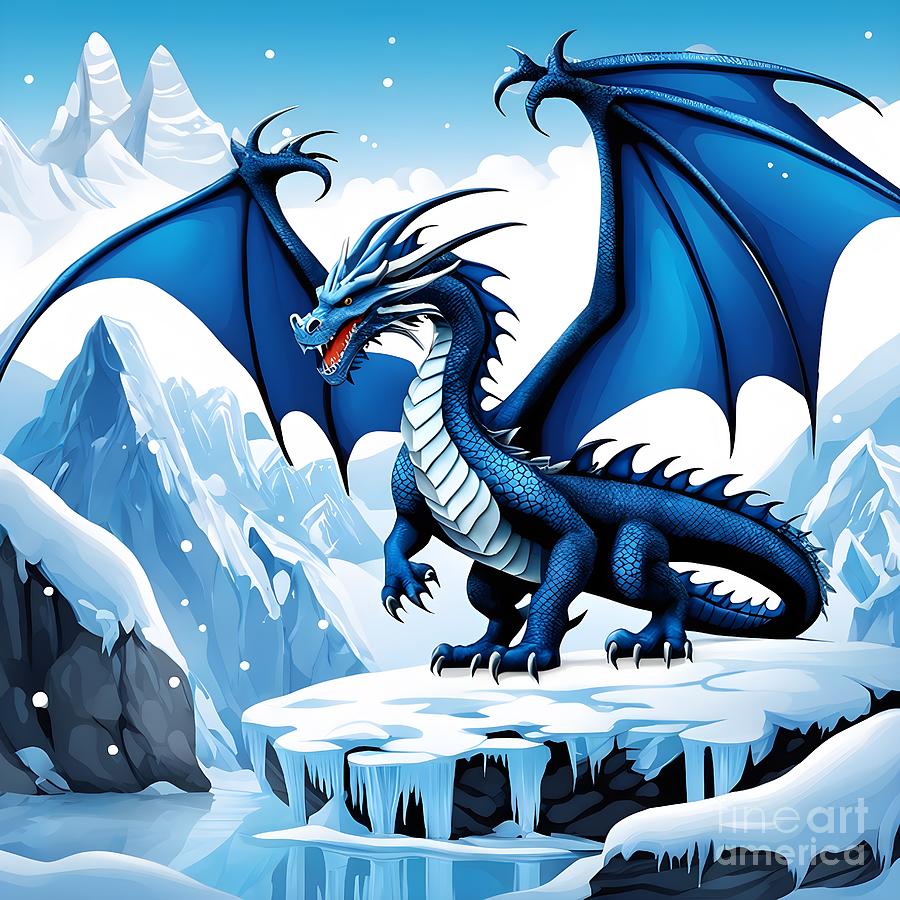 Dragon Digital Art - Artic Blue Dragon by Kathy Neumiller Dragon Digital Art - Artic Blue Dragon by Kathy Neumiller