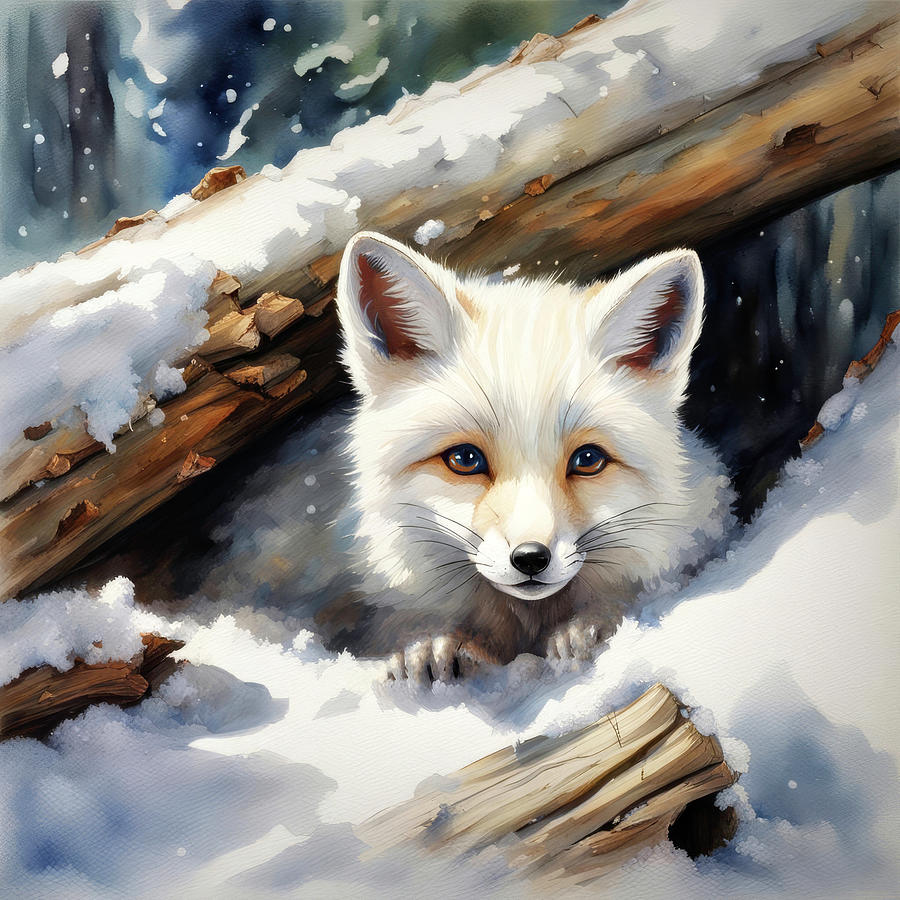 Artic White Fox Digital Art by Donna Kennedy