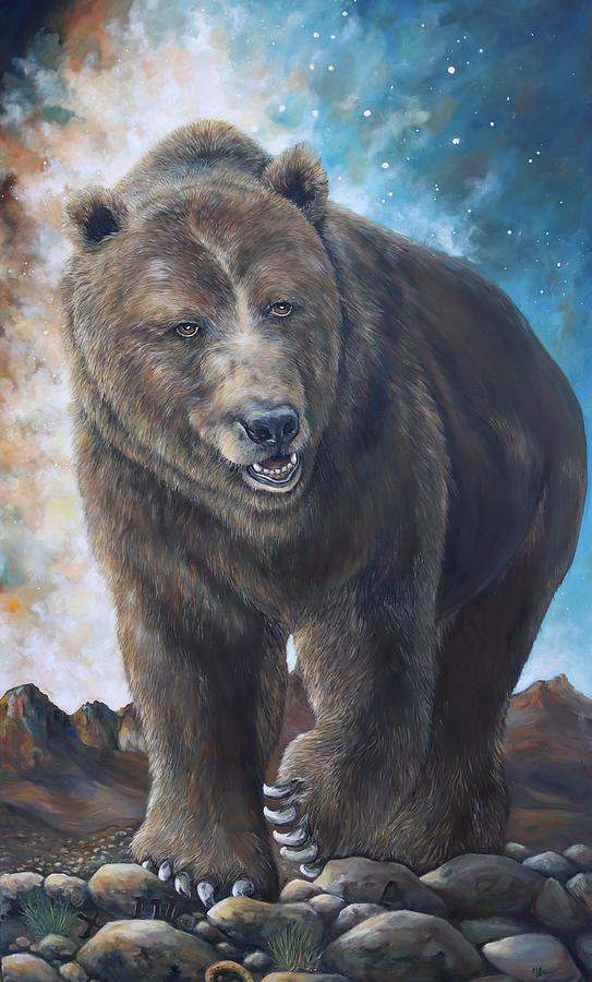 Grizzly Bear Painting - Artio by Margot Brassil