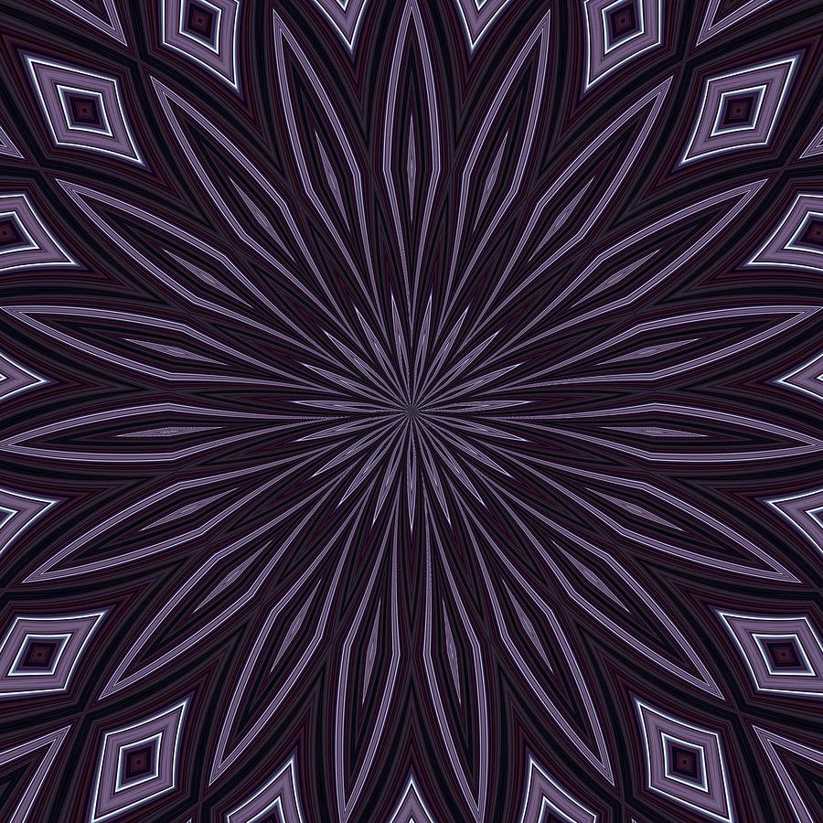 Artisitic Floral Kaleidoscope Pattern Purple Shades Digital Art by Taiche Acrylic Art