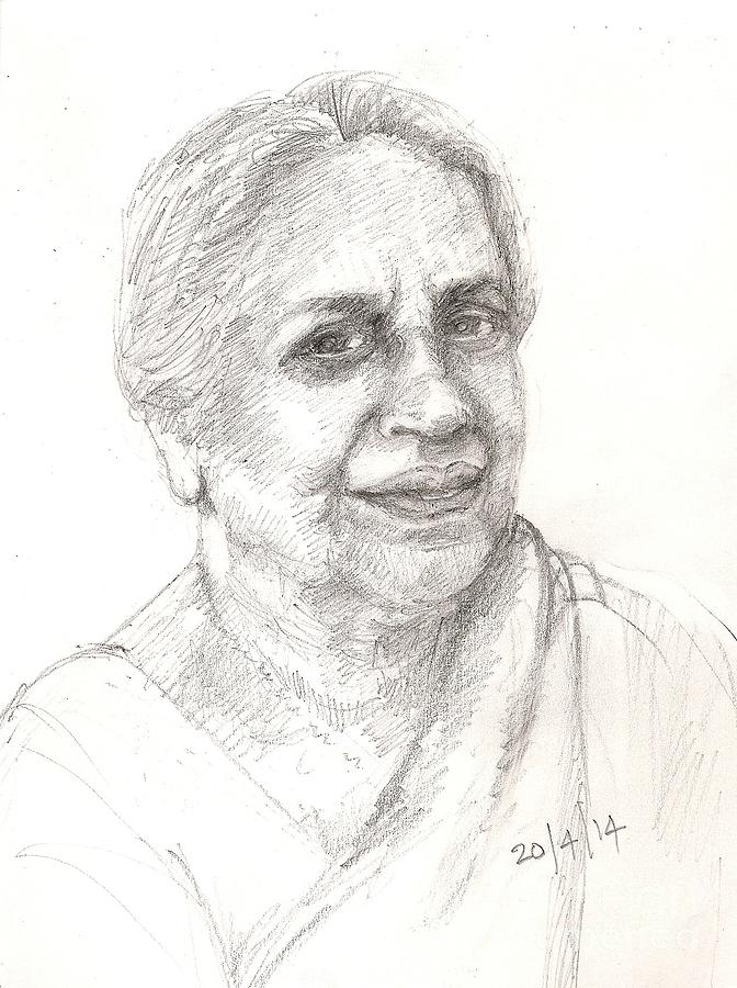 Artist friend Drawing by Asha Sudhaker Shenoy
