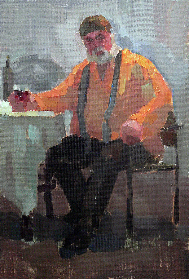 Portrait Painting - Artist Nugzar Paksadze - VBP170111 by Vera Bondare
