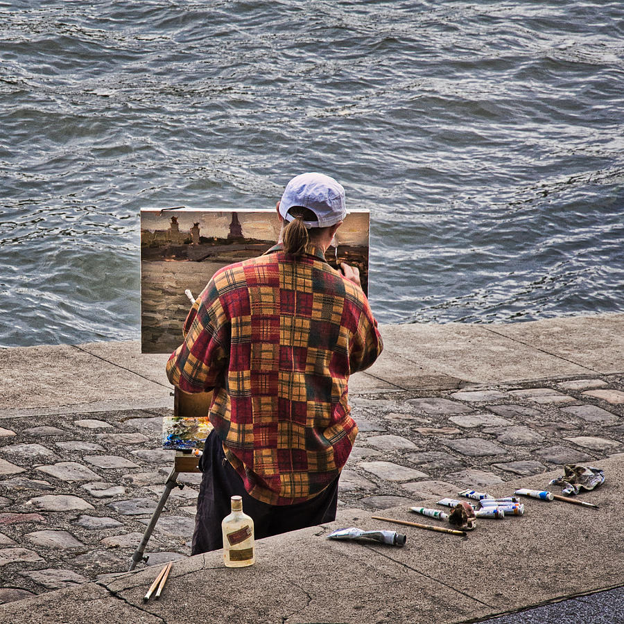 Artist on Seine Photograph by John Hansen