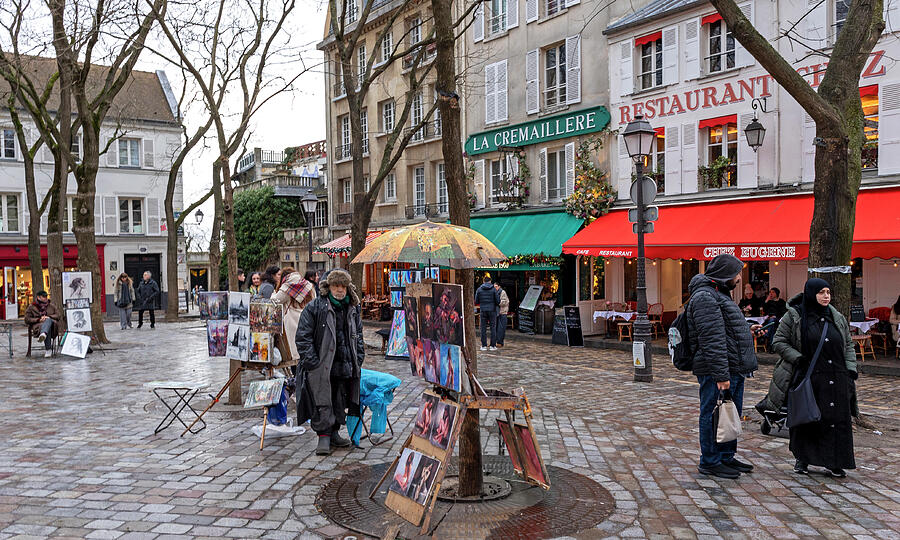 Artist Square at Sacre Coeur  Photograph by Sue Cullumber