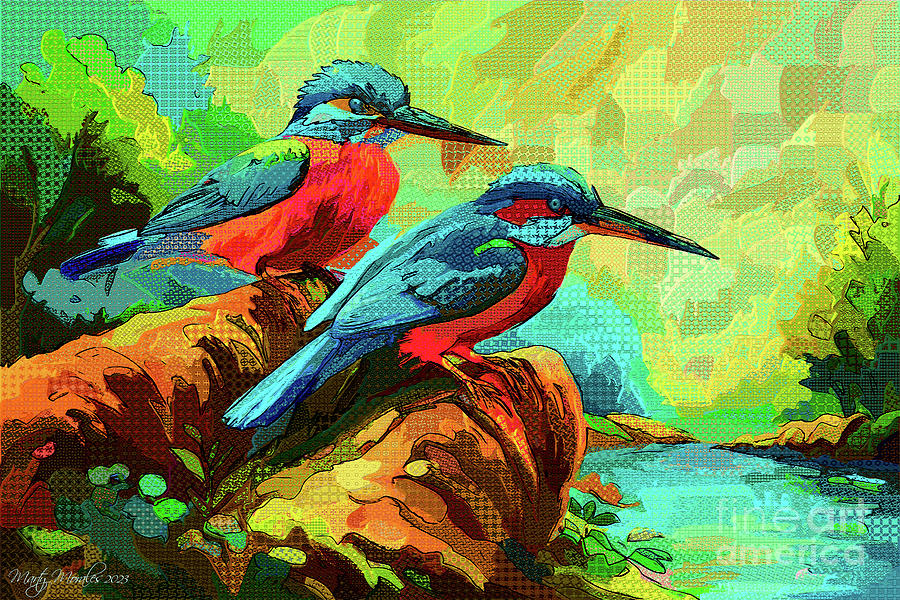 Artistic Birds V56 Digital Art by Martys Royal Art