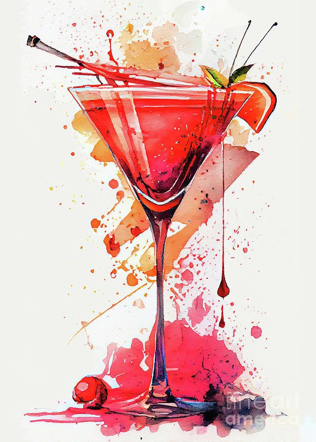 Artistic Cocktails Fiery Sunset Painting by Justyna Jaszke JBJart ...