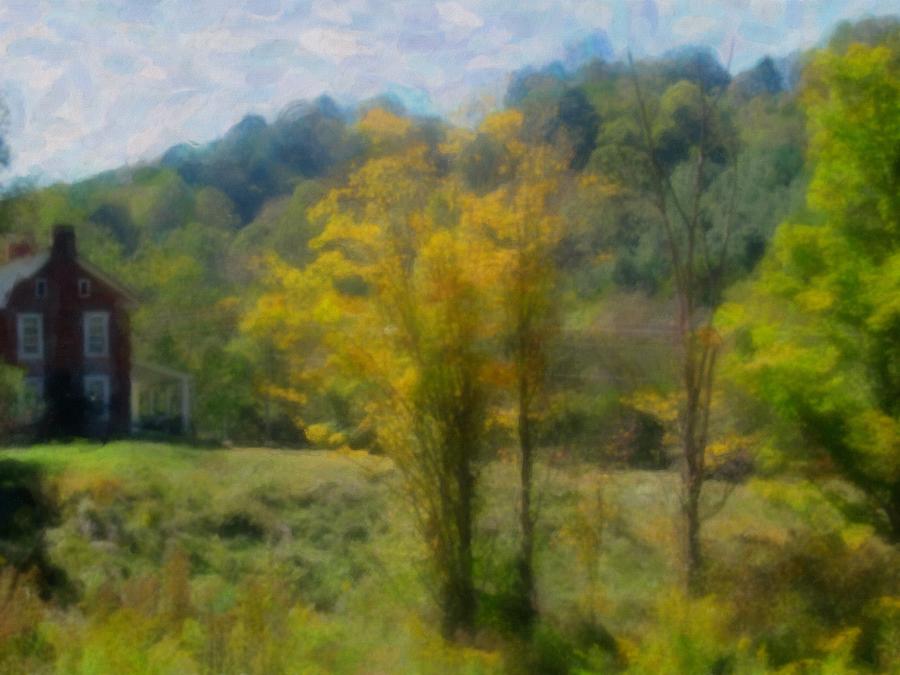 Artistic Farmhouse And Fall Trees Photograph