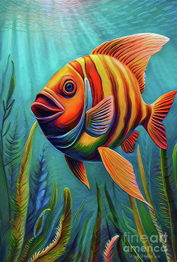 Artistic Fish V18 Mixed Media by Martys Royal Art