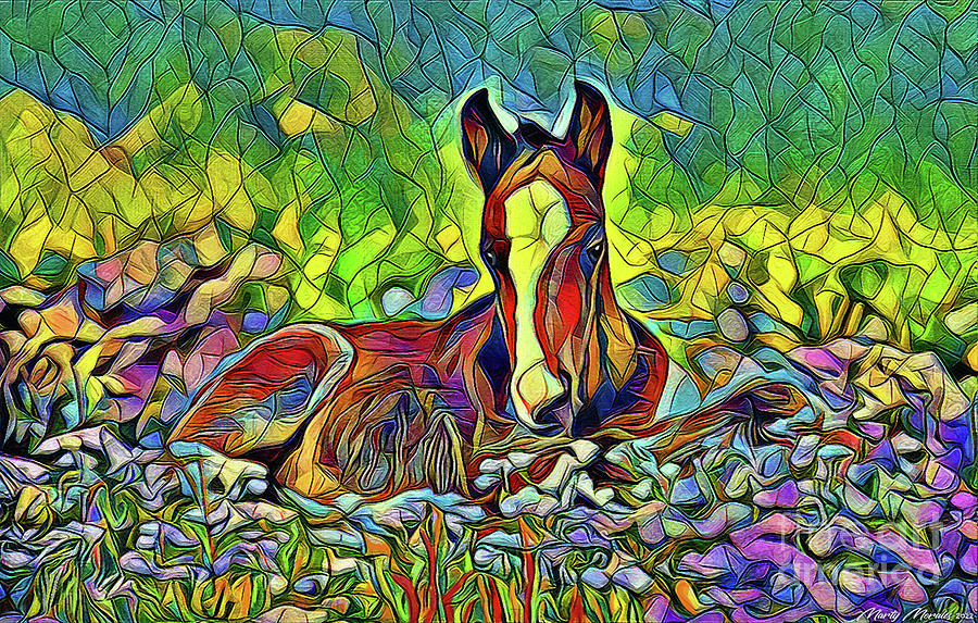 Artistic Horses V8 Mixed Media by Marty's Royal Art - Fine Art America