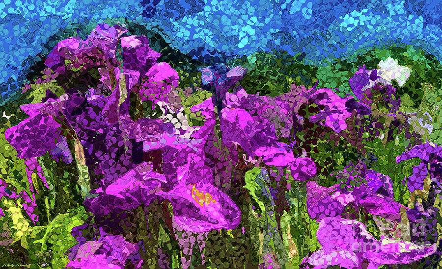 Magnolia Movie Digital Art - Artistic Irises V1 by Martys Royal Art
