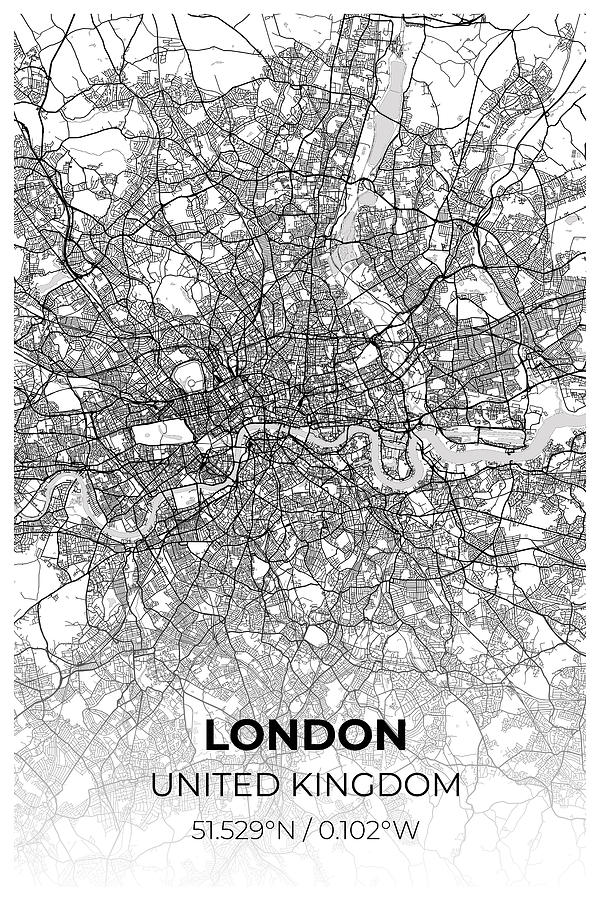 Artistic map of London 2 by Ahmet Asar Digital Art by Celestial Images ...