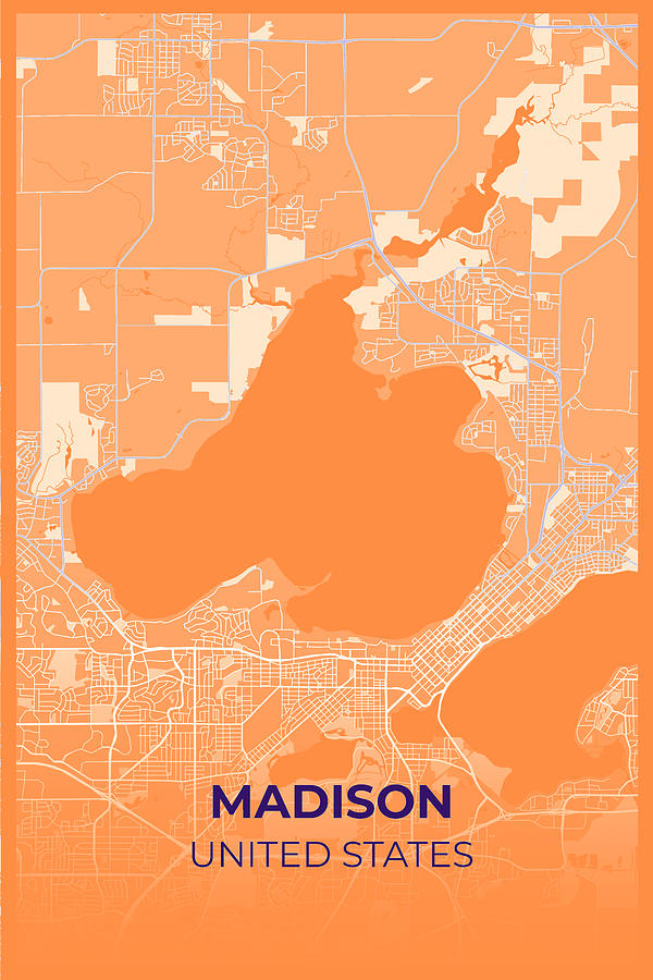 Artistic map of Madison 54 by Ahmet Asar Digital Art by Celestial Images