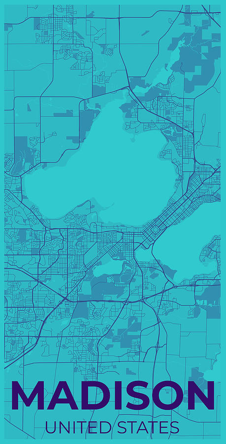 Artistic Map Of Madison 6 By Ahmet Asar Digital Art