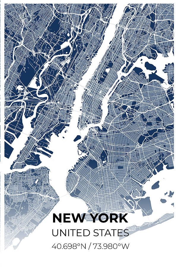 Artistic map of NewYork 2 by Ahmet Asar Digital Art by Celestial Images