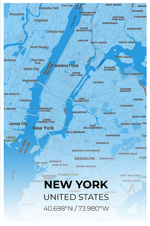 Artistic map of NewYork 4 by Ahmet Asar Digital Art by Celestial Images