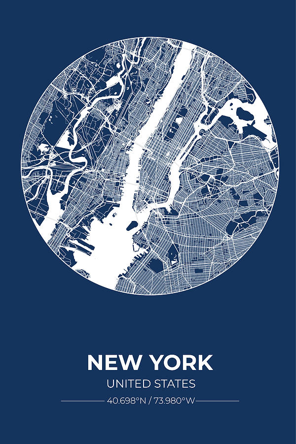 Artistic map of NewYork by Ahmet Asar Digital Art by Celestial Images