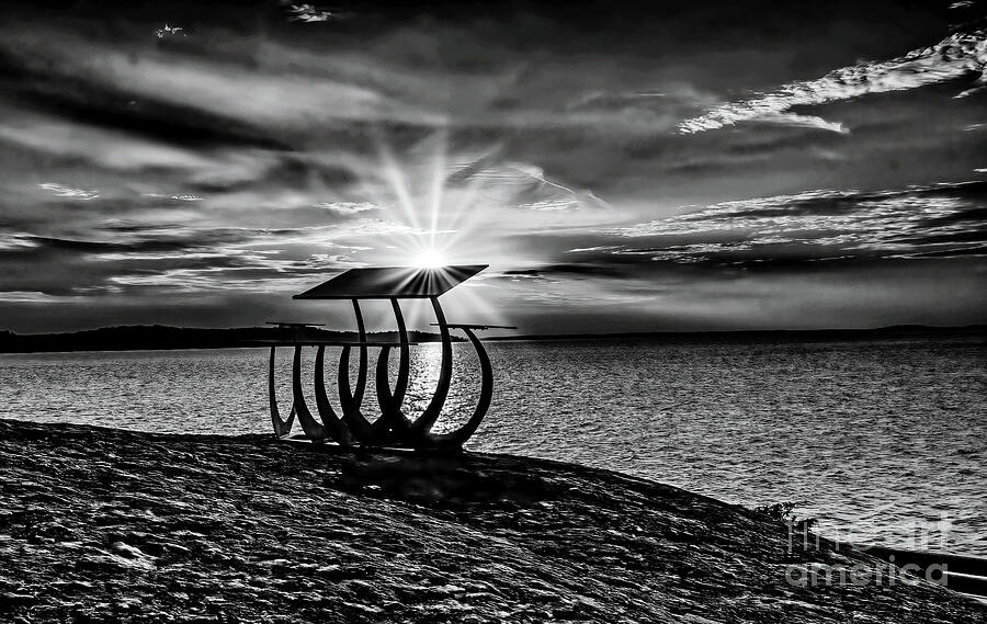 Artistic Moment At Sunset Mono Photograph by Charline Xia