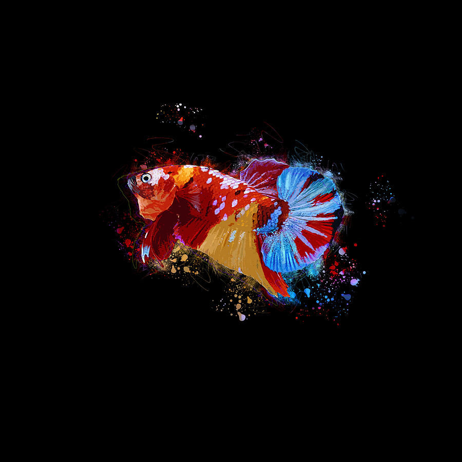 Artistic Nemo Multicolor Betta Fish Digital Art by Sambel Pedes