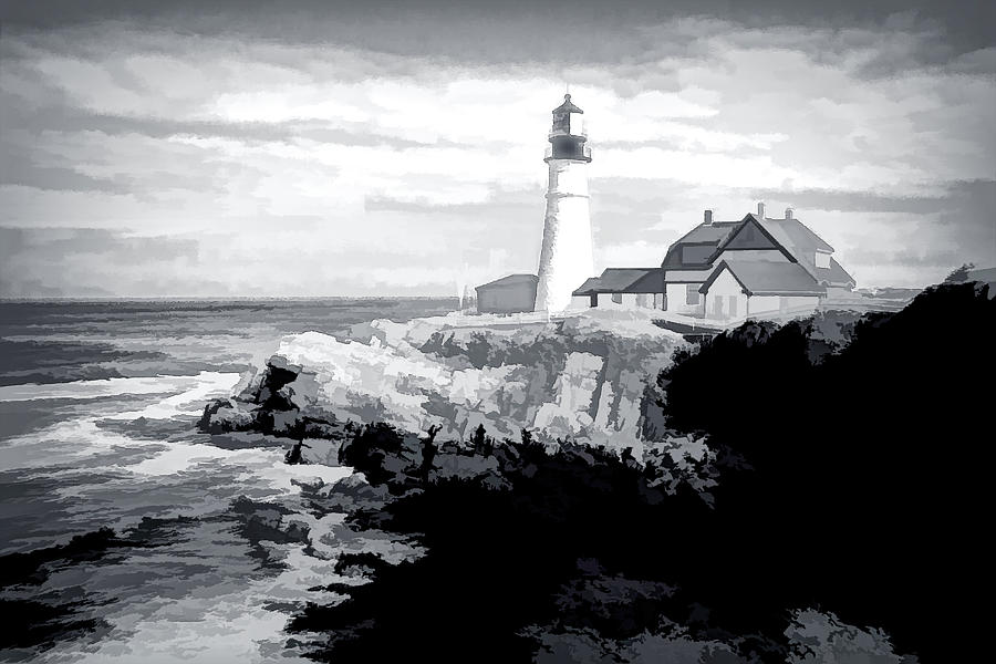 Artistic Portland Head Light Photograph by Jerry Griffin
