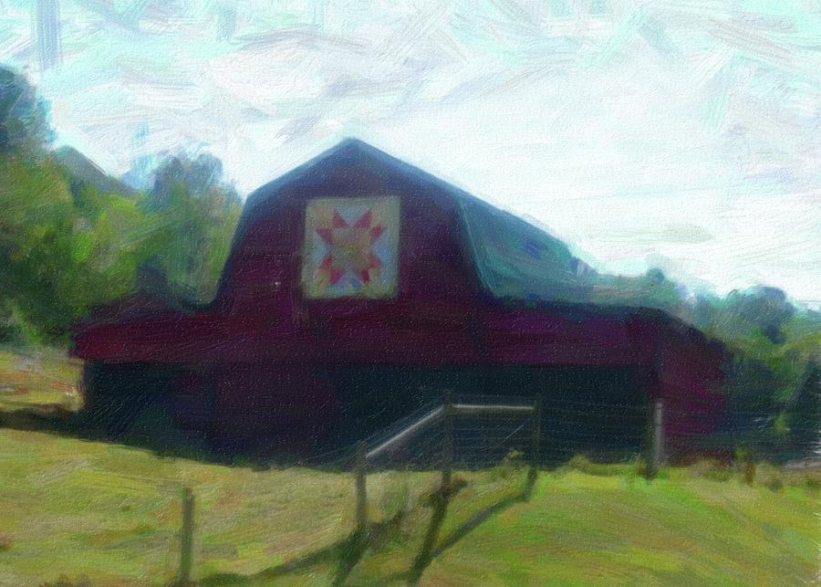 Artistic Red Barn With Quilt Photograph