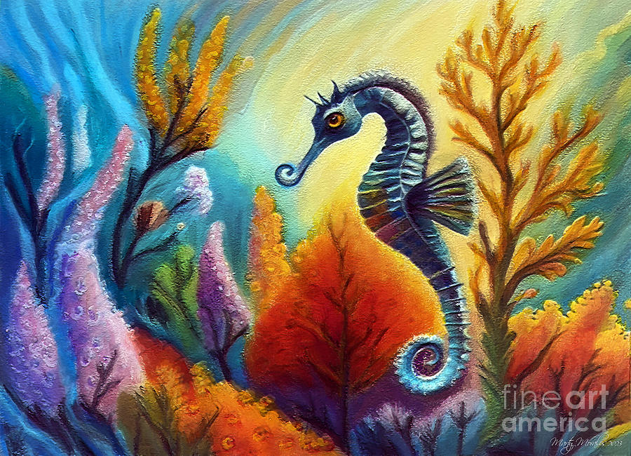 Artistic Seahorse V1 Pastel by Martys Royal Art