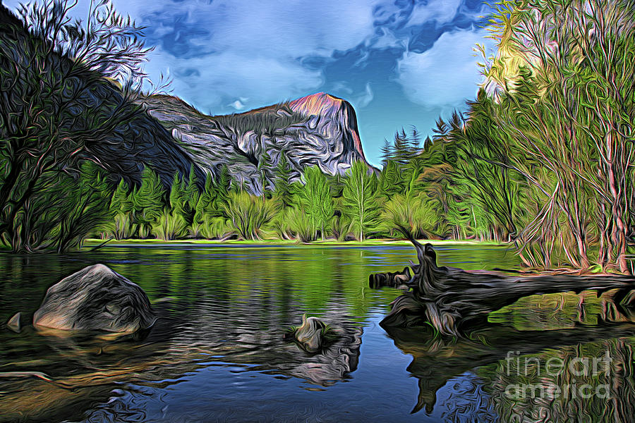 Artistic Yosemite National Park Mirror Lake Color Photograph by Chuck Kuhn