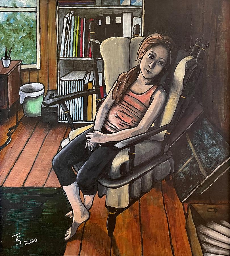 Artists Daughter in the Studio Painting by Joanne Stowell