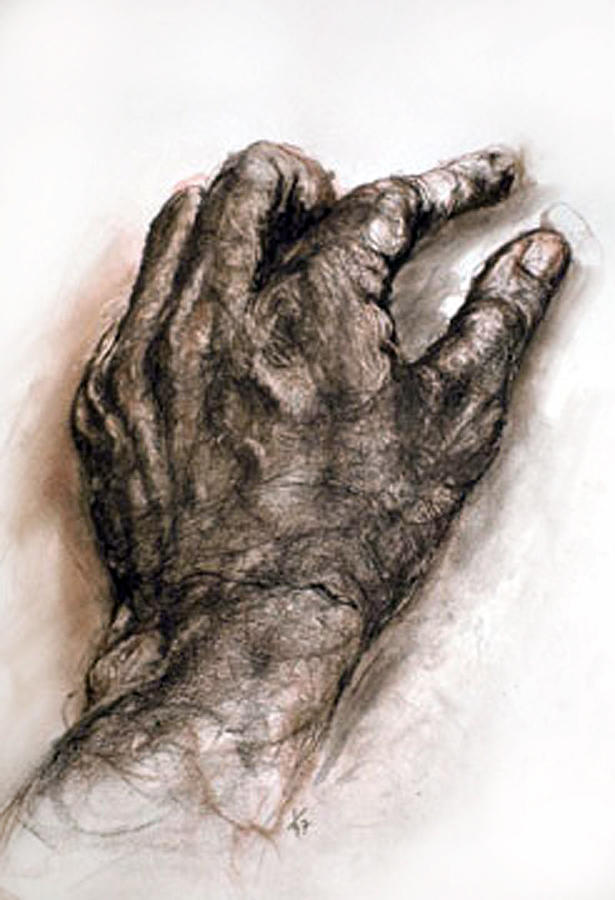 Artists Hand Drawing by AnneKarin Glass