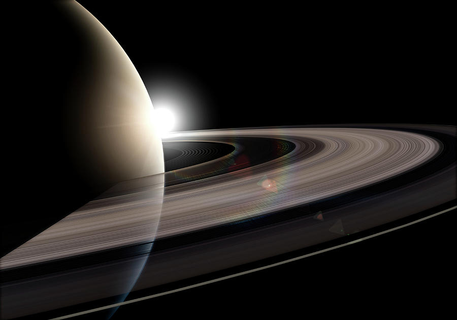 Artists impression of Saturns rings Photograph by Jean Noren